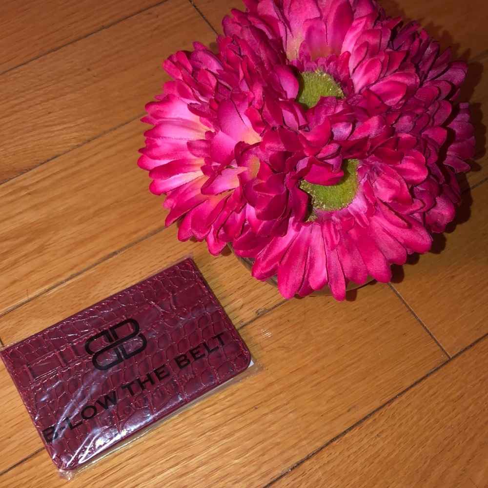 B-low The Belt Red CROC CARD CASE